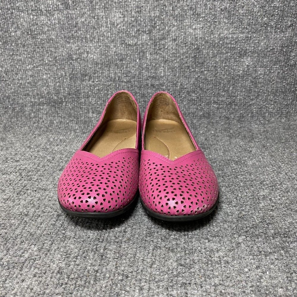 Dansko Neely Perforated Leather Flats Womens 36 / US 6 Pink Slip On Shoes - Picture 2 of 11